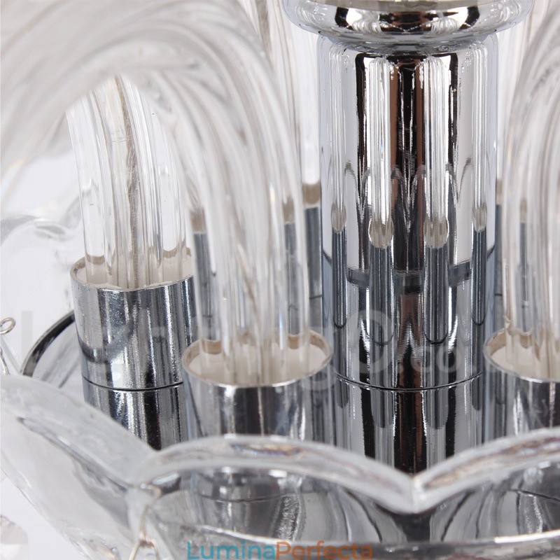 Candelabru contemporan K9 cu 3 lumini în stil lumânare din cristal