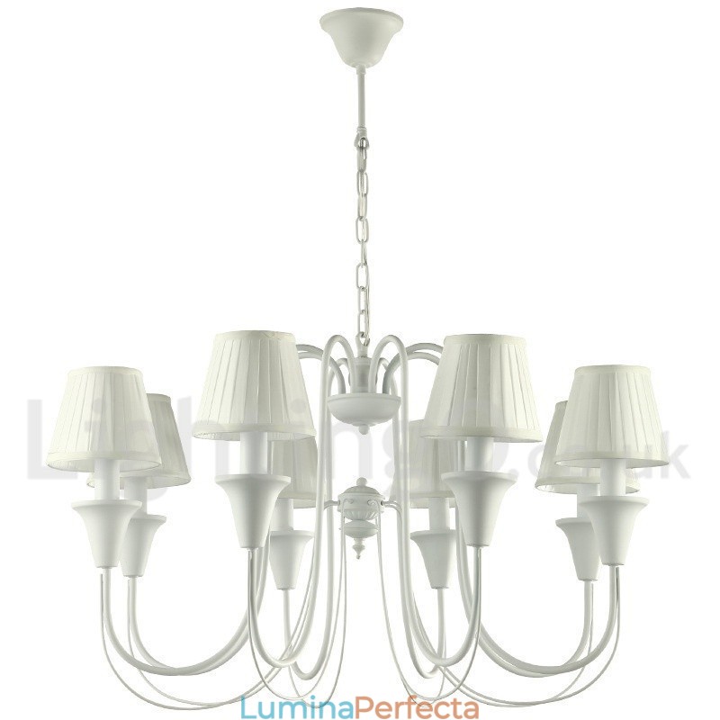 Candelabru în stil retro lumânare alb cu 8 lumini