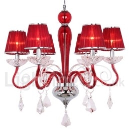 Candelabru în stil lumânare din cristal K9 roșu deschis 6
