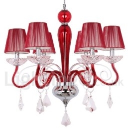 Candelabru în stil lumânare din cristal K9 roșu deschis 6
