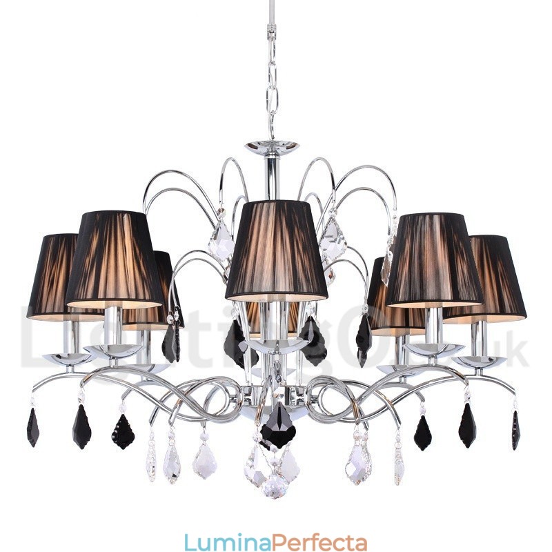 Candelabru în stil lumânare din cristal K9 contemporan cu 8 lumini