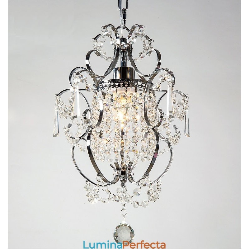 Candelabru pentru pictură din fier cu lampă modernă din cristal transparent