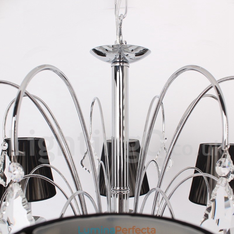 Candelabru în stil lumânare din cristal K9 contemporan cu 8 lumini