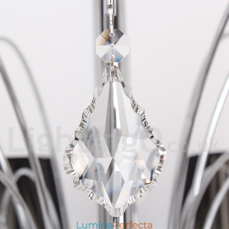 Candelabru în stil lumânare din cristal K9 contemporan cu 8 lumini