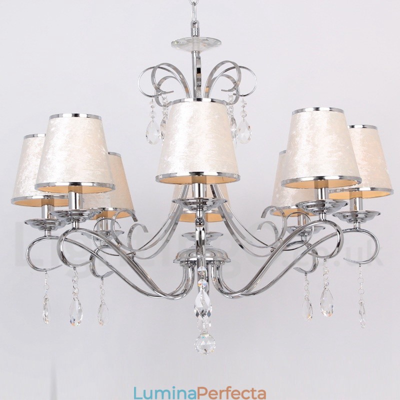 Candelabru în stil lumânare din cristal K9 contemporan cu 8 lumini