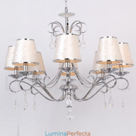 Candelabru în stil lumânare din cristal K9 contemporan cu 8 lumini Candelabru în stil lumânare din cristal K9 contemporan cu 8 lumini