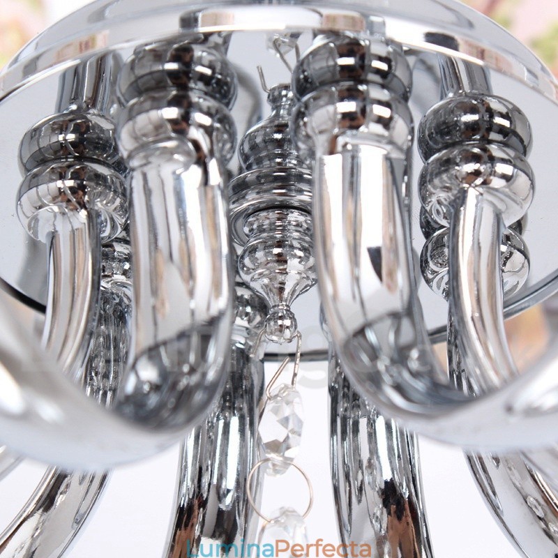 Candelabru în stil lumânare din cristal K9 contemporan cu 8 lumini