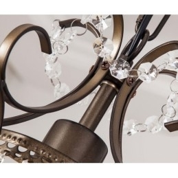 Candelabru pentru pictură din fier cu lampă modernă din cristal transparent