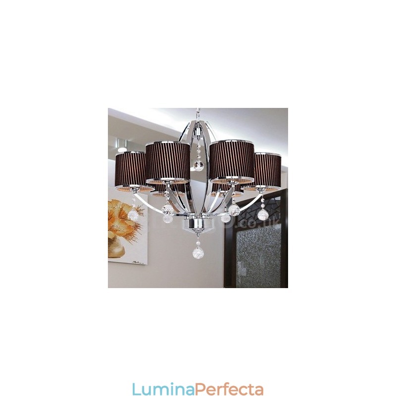 Candelabru în stil lumânare din cristal K9 contemporan cu 6 lumini