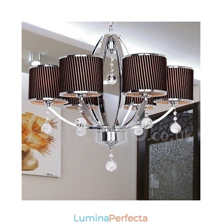 Candelabru în stil lumânare din cristal K9 contemporan cu 6 lumini Candelabru în stil lumânare din cristal K9 contemporan cu 6 lumini
