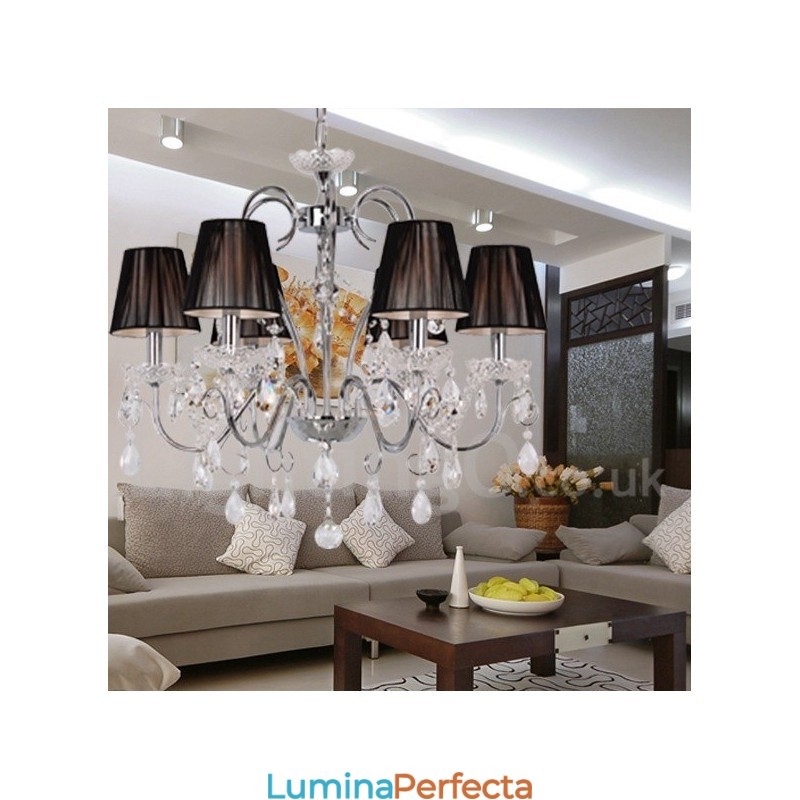 Candelabru în stil lumânare din cristal K9 contemporan cu 6 lumini