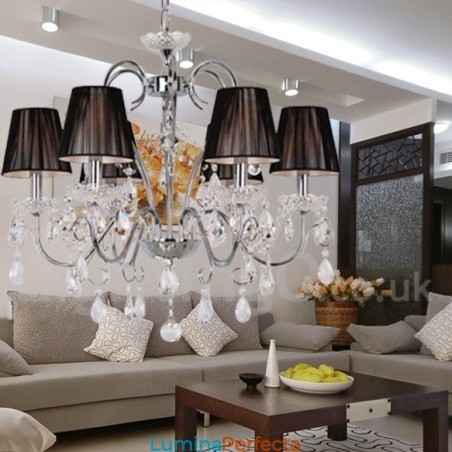 Candelabru în stil lumânare din cristal K9 contemporan cu 6 lumini Candelabru în stil lumânare din cristal K9 contemporan cu 6 lumini