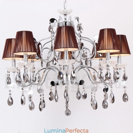 Candelabru în stil lumânare din cristal K9 contemporan cu 8 lumini Candelabru în stil lumânare din cristal K9 contemporan cu 8 lumini