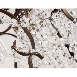 Candelabru pentru pictură din fier cu lampă modernă din cristal transparent