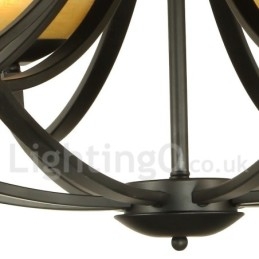Candelabru negru în stil lumânare cu 6 lumini în stil mediteranean