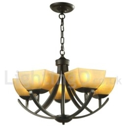 Candelabru negru în stil lumânare cu 5 lumini în stil mediteranean