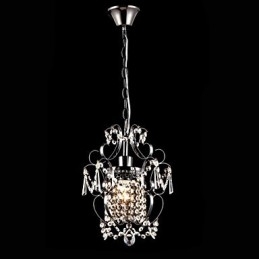 Candelabru pentru pictură din fier cu lampă modernă din cristal transparent