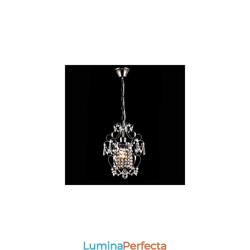 Candelabru pentru pictură din fier cu lampă modernă din cristal transparent