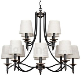 Candelabru în stil lumânare, retro, rustic, negru, cu 12 lumini