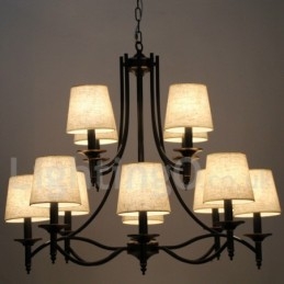 Candelabru în stil lumânare, retro, rustic, negru, cu 12 lumini