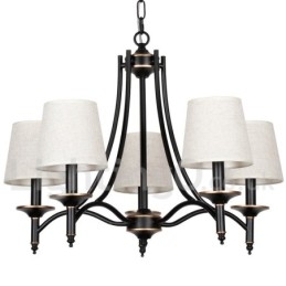Candelabru contemporan în stil lumânare, rustic, retro, negru, cu 5 lumini