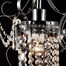 Candelabru pentru pictură din fier cu lampă modernă din cristal transparent