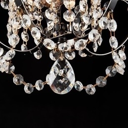 Candelabru pentru pictură din fier cu lampă modernă din cristal transparent