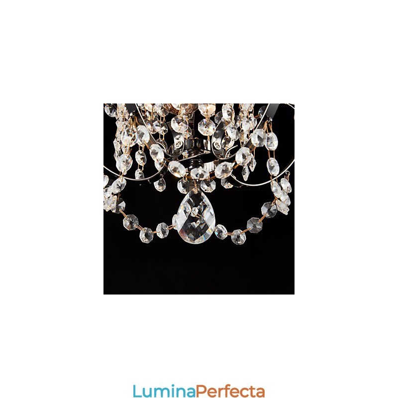 Candelabru pentru pictură din fier cu lampă modernă din cristal transparent