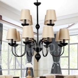 Candelabru cu 12 lumini, rustic, 2 niveluri, retro contemporan în stil lumânare