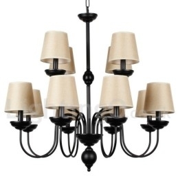 Candelabru cu 12 lumini, rustic, 2 niveluri, retro contemporan în stil lumânare