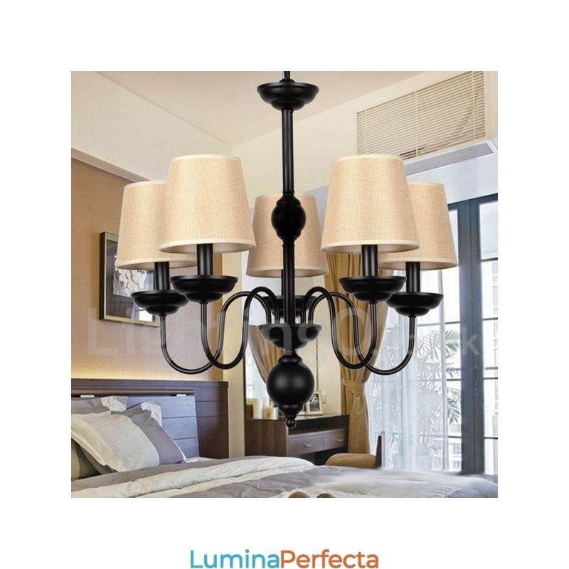 Candelabru în stil lumânare, retro, rustic, cu 5 lumini