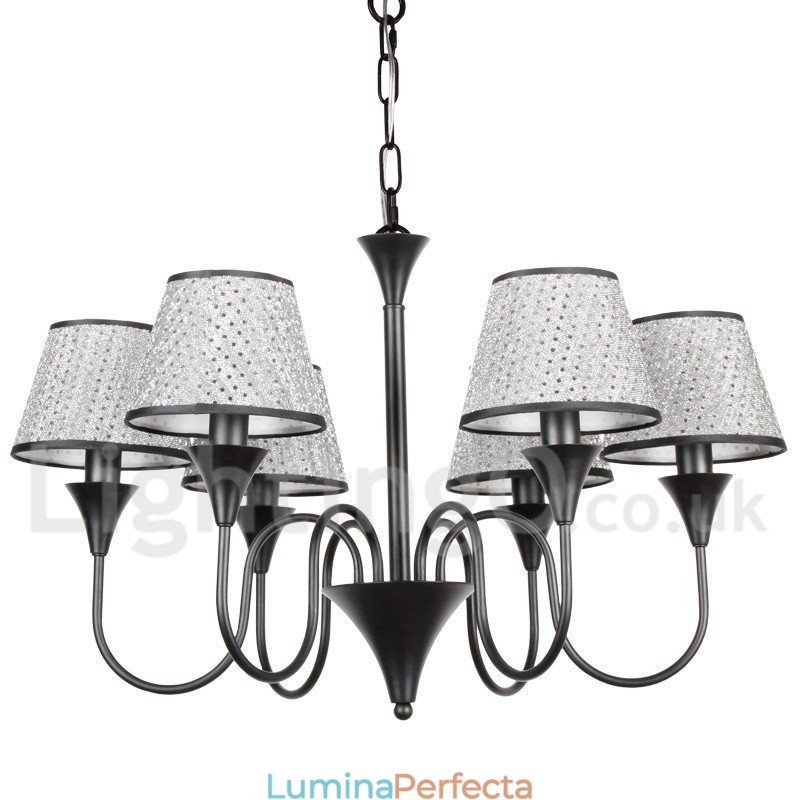 Candelabru cu 6 lumini, rustic, modern, retro, negru, stil lumânare