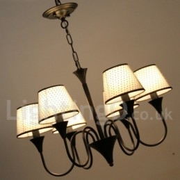 Candelabru cu 6 lumini, rustic, modern, retro, negru, stil lumânare