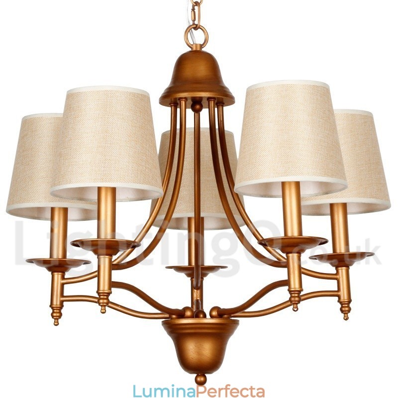 Candelabru în stil lumânare cu 5 lumini, rustic, retro, stil mediteranean