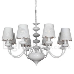 Candelabru cu 8 lumini, modern, contemporan alb, stil lumânare
