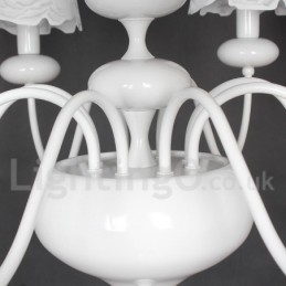 Candelabru cu 8 lumini, modern, contemporan alb, stil lumânare