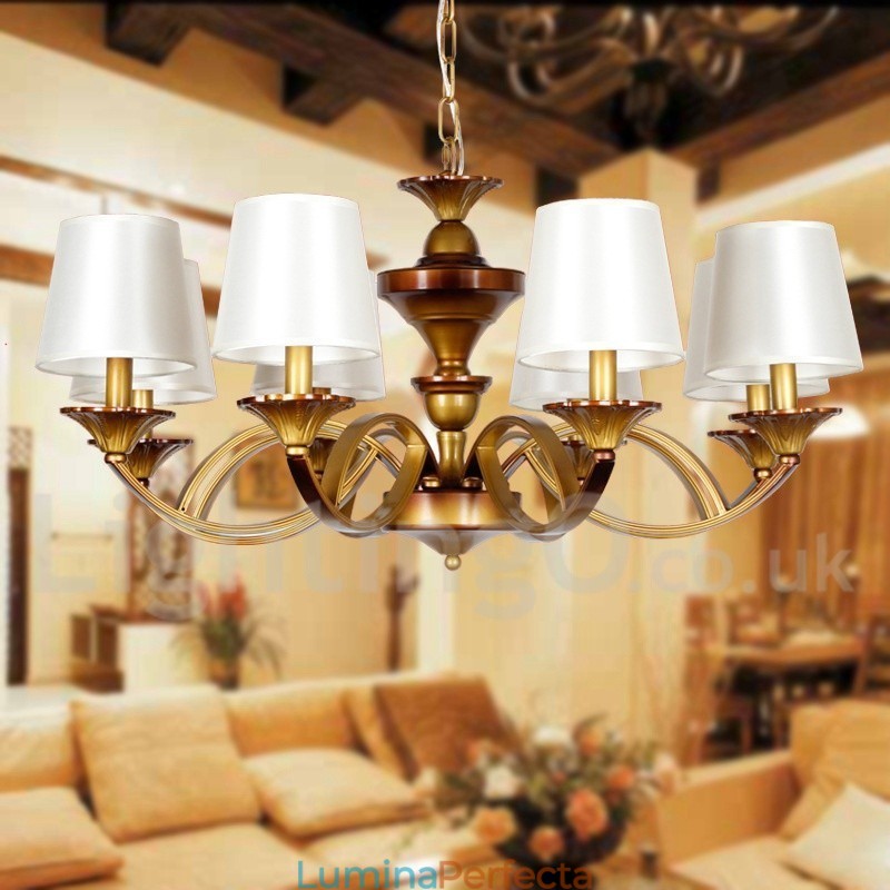 Candelabru în stil lumânare rustic în stil retro mediteranean cu 8 lumini