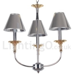 Candelabru cromat modern, în stil lumânare, cu 3 lumini