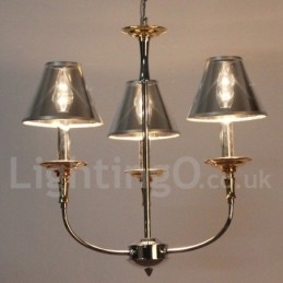Candelabru cromat modern, în stil lumânare, cu 3 lumini