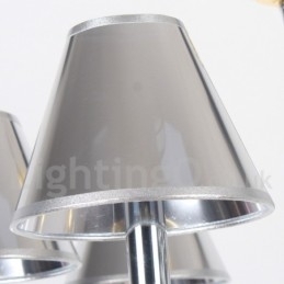 Candelabru cromat modern, în stil lumânare, cu 3 lumini