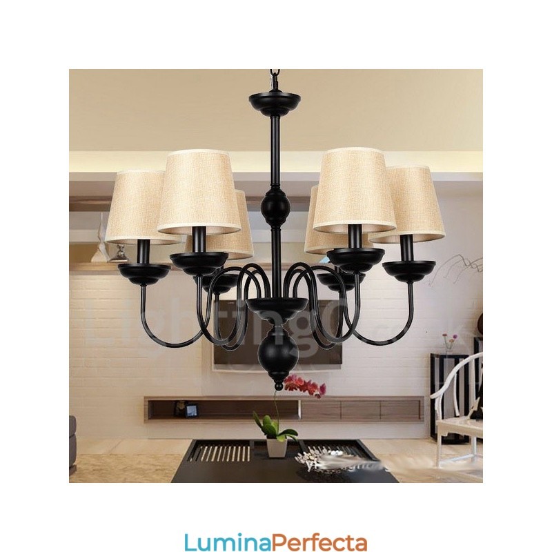 Candelabru în stil lumânare, retro, rustic, cu 6 lumini