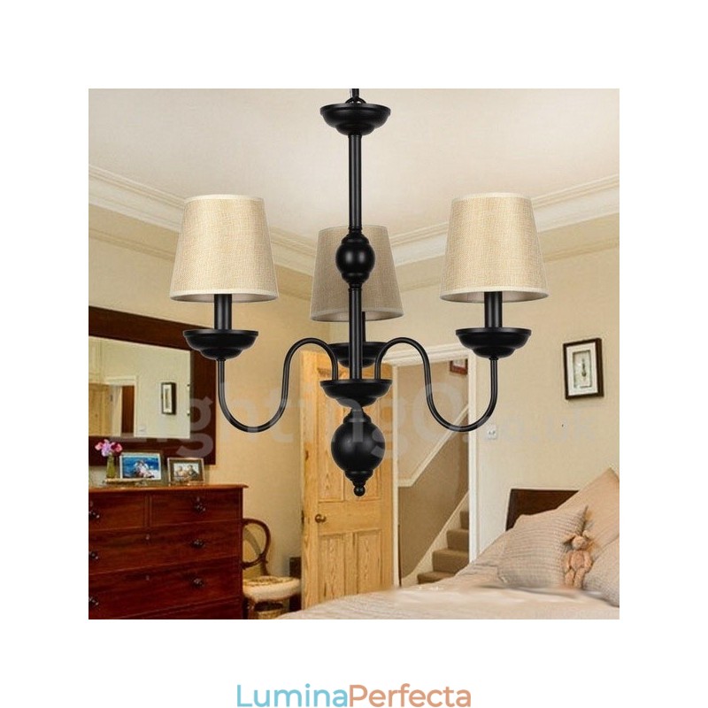 Candelabru în stil lumânare, retro, rustic, cu 3 lumini