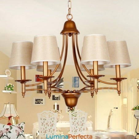 Candelabru în stil lumânare cu 6 lumini, rustic, retro, stil mediteranean Candelabru în stil lumânare cu 6 lumini, rustic, retro, stil mediteranean