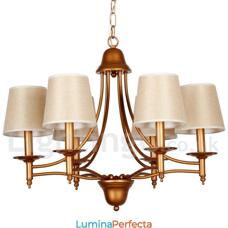 Candelabru în stil lumânare cu 6 lumini, rustic, retro, stil mediteranean