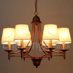 Candelabru în stil lumânare cu 6 lumini, rustic, retro, stil mediteranean