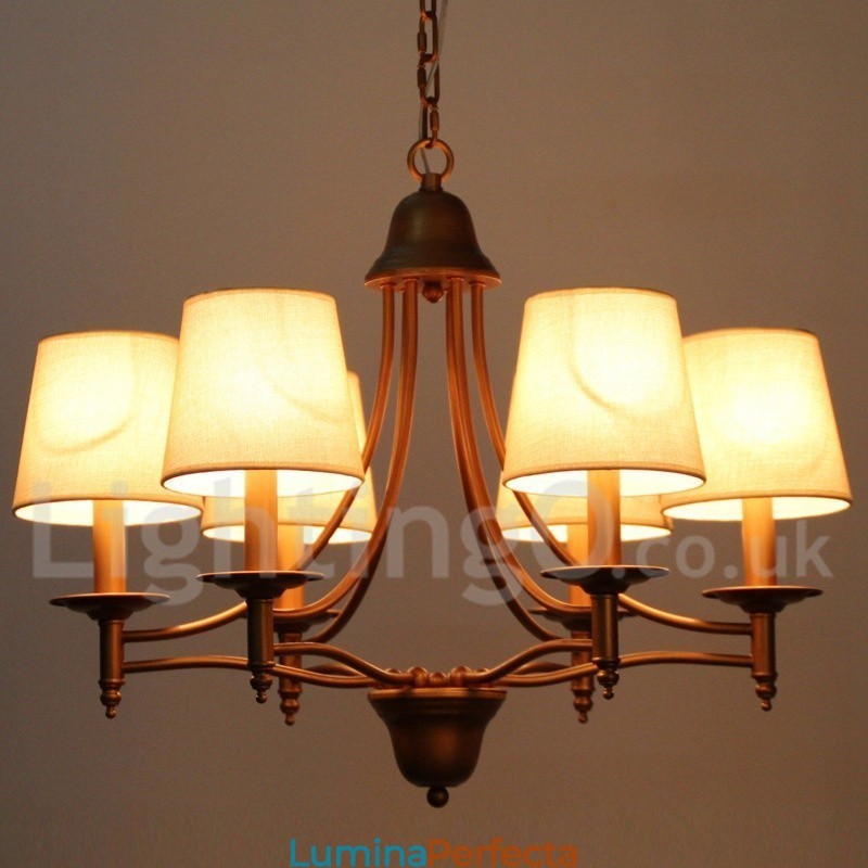 Candelabru în stil lumânare cu 6 lumini, rustic, retro, stil mediteranean