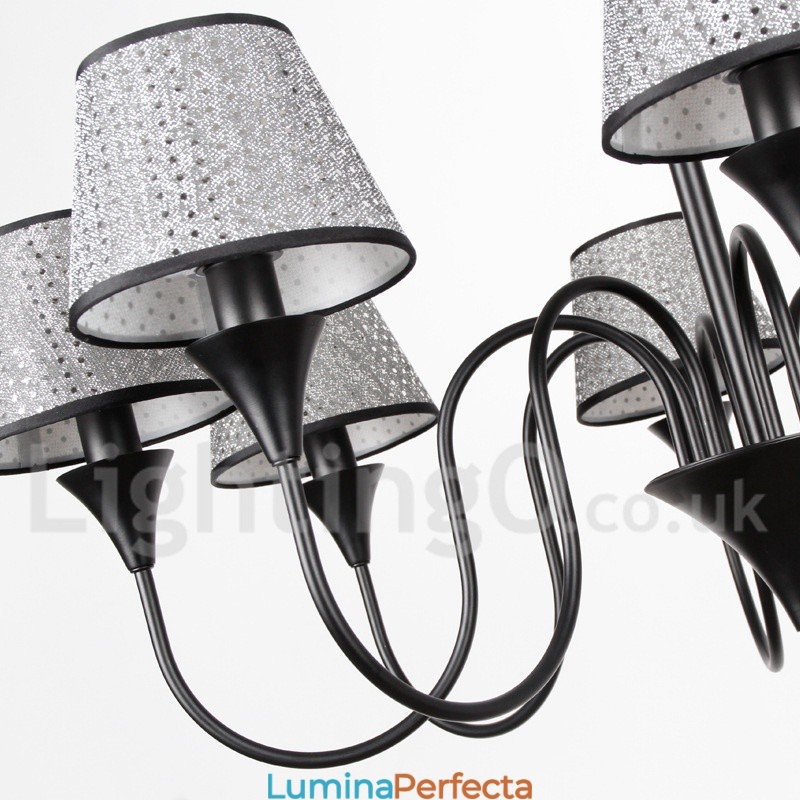 Candelabru cu 12 lumini, rustic, modern, retro, negru, stil lumânare