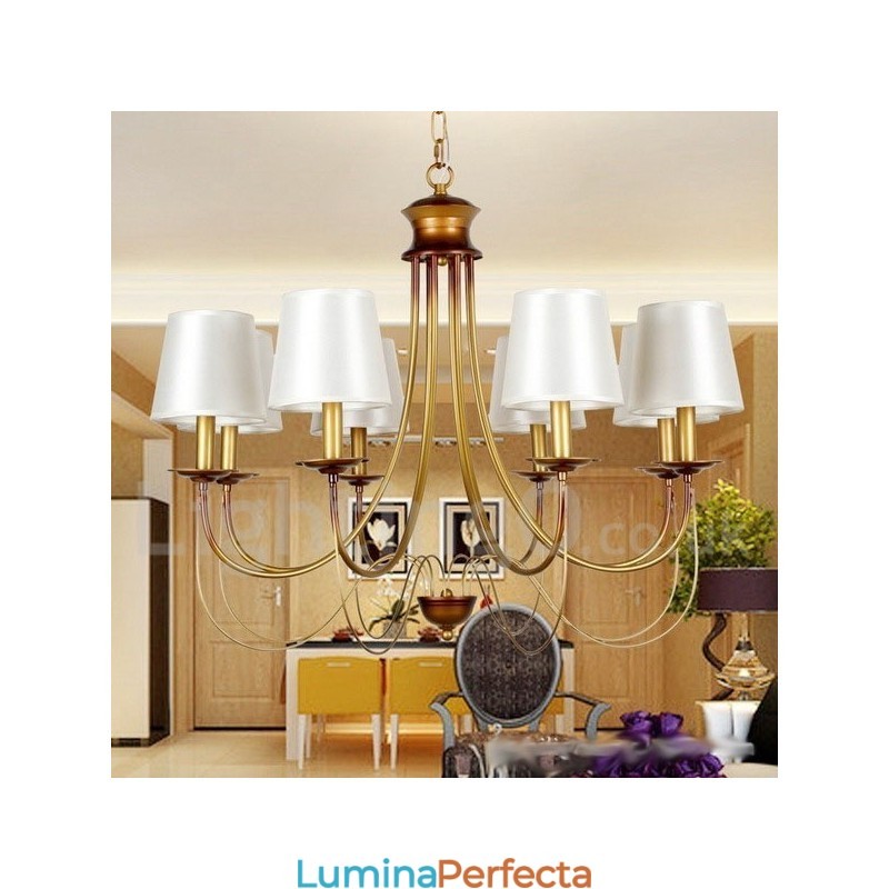 Candelabru cu 8 lumini în stil rustic mediteranean, modern și contemporan în stil lumânare