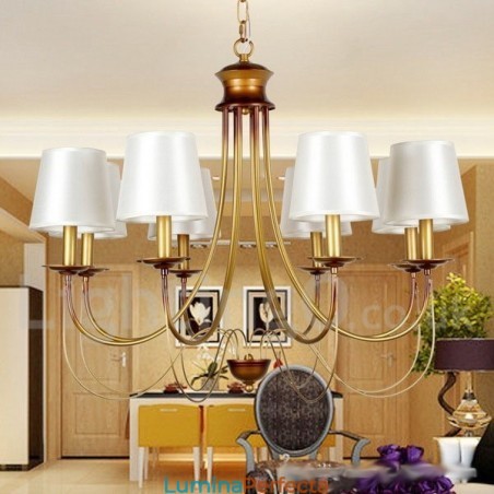 Candelabru cu 8 lumini în stil rustic mediteranean, modern și contemporan în stil lumânare Candelabru cu 8 lumini în stil rustic mediteranean, modern și contemporan în stil lumânare