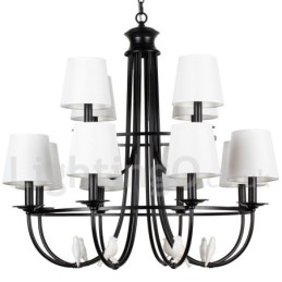 Candelabru în stil lumânare, 12 lumini, retro, negru, stil mediteranean, rustic contemporan